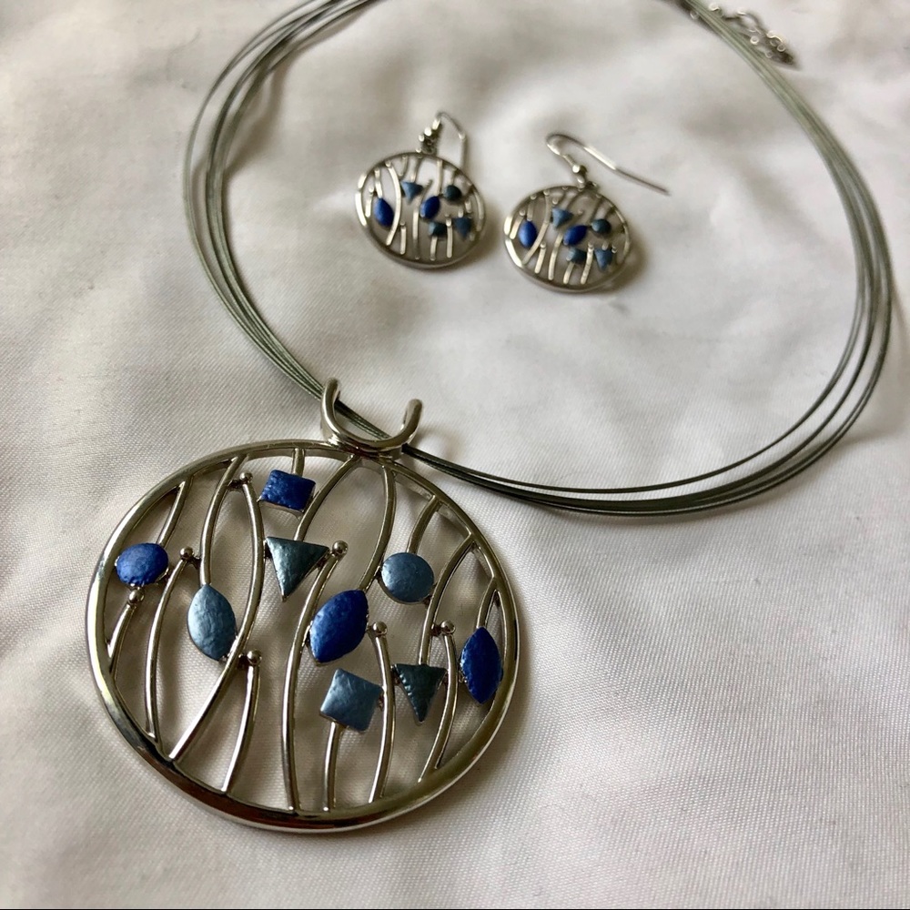 Maine sea shell earring & necklace set